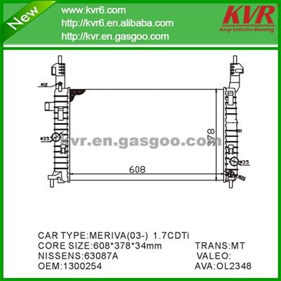 Made In China Radiator FOR OPEL MERIVA 1.7 DTI OEM 1300254