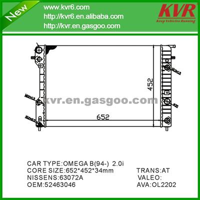 Auto Aluminum Radiator FOR OPEL OMEGA B Estate (21_, 22_, 23_) 2.0 OEM 52463046 / 6302007