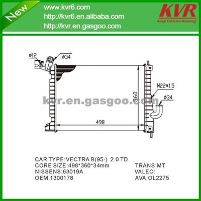 Mechanical Auto Radiator FOR OPEL VECTRA B (36_) 2.0 DTI 16V OEM 1300178/52479093