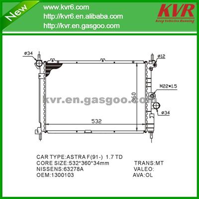 Cooling Radiator FOR OPEL ASTRA F (56_, 57_) 1.7 TDS OEM 1300103