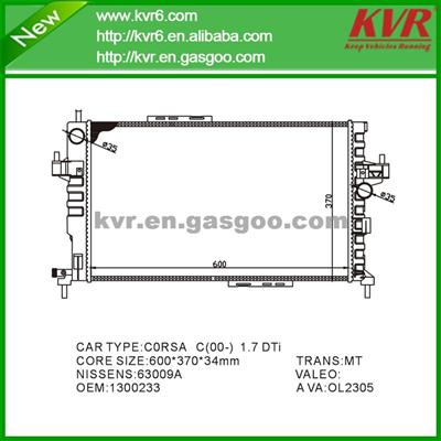 Competitive Price Radiator FOR OPEL COMBO Tour 1.7 DI 16V OEM 1300233/9196694