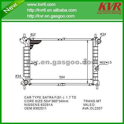 Aluminum Car Radiator FOR OPEL ASTRA F Van (55_) 1.7 TD OEM 6302011