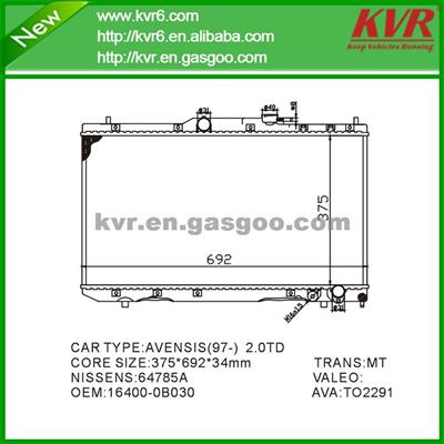 Radiator Assy FOR TOYOTA AVENSIS Liftback (_T22_) 2.0 TD (CT220_) OEM 16400-0B030