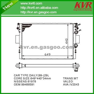 Universal Cooling System Radiator FOR IVECO DAILY II Platform/Chassis 29 L 9 OEM 99488591