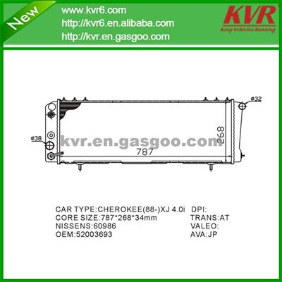 Aluminum Radiator FOR JEEP CHEROKEE(88-) XJ 4.0I OEM 52003693