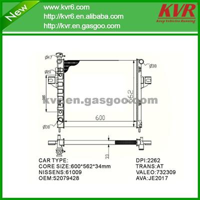 Competitive Radiator FOR JEEP CHEROKEE (XJ) 4.0 I OEM 52079428