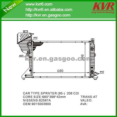 Radiator Assy FOR BENZ SPRINTER 2-T Bus (901, 902) 208 CDI OEM 9015003800