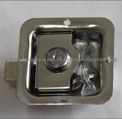 Stainless steel flush mount truck paddle latch with locking