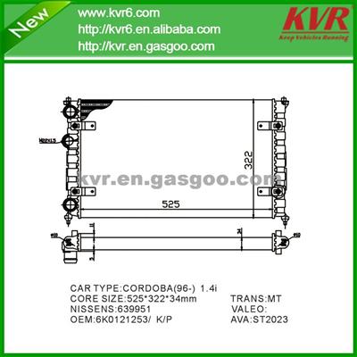 Alloy Radiator FOR SEAT Cordoba Vario 1.4I OEM 6K0121253 /K /P