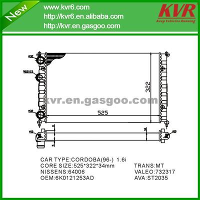 Cheap Radiator FOR SEAT Cordoba Vario 1.6i OEM 6K0121253AD