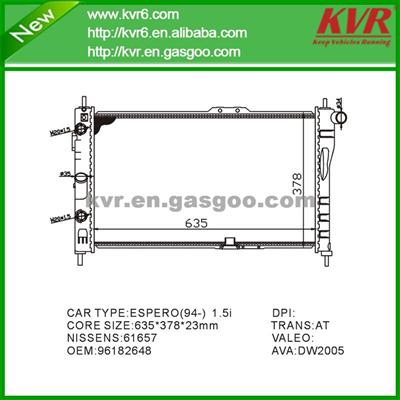 Auto Aluminum Radiator FOR DAEWOO ESPERO 1.5 16V OEM 96182648