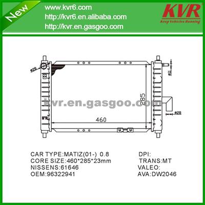 OE Quality Radiator FOR DAEWOO MATIZ 0.8 OEM 96322941