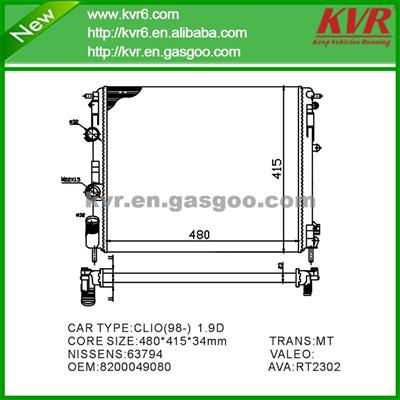 Brazed Aluminum Radiator FOR RENAULT CLIO II 1.9D-M OEM 8200049080