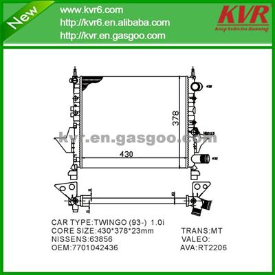 Aluminum Radiator FOR RENAULT Twingo 1.2i-A OEM 7701042436