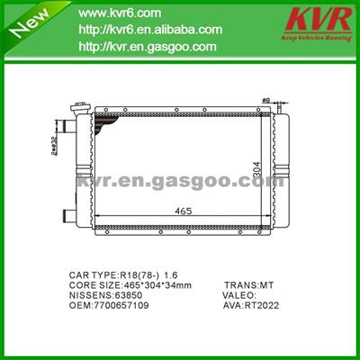 Factory Radiator FOR RENAULT R18 (78-) 1.6 OEM 7700657109