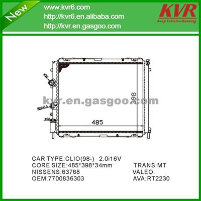 Mechanical Car Radiator FOR RENAULT CLIO II 1.4 (B/CBOC) OEM 7700836303