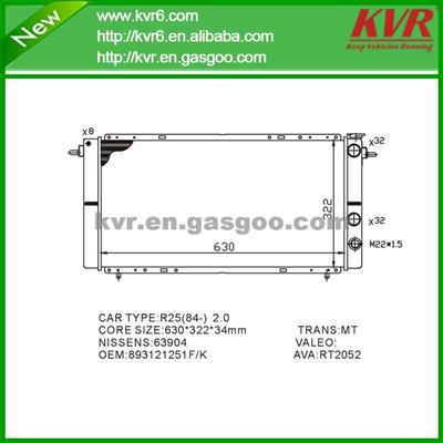 Assembly Radiator FOR RENAULT R25(84-) 2.0 OEM 893121251F/K