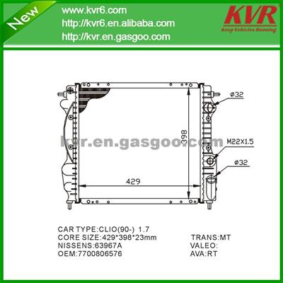 Aluminum Radiator FOR RENAULT CLIO ? (B/C57_, 5/357_) 1.7 (B/C574) OEM7700806576
