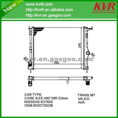 Competitive Price Radiator FOR RENAULT SANDERO 1.6 OEM 8200735038