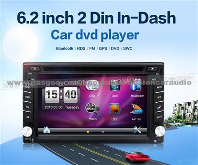 Universal doubel dins car MP3/4 player with GPS navigation Bluetooth Radio SD USB SWC