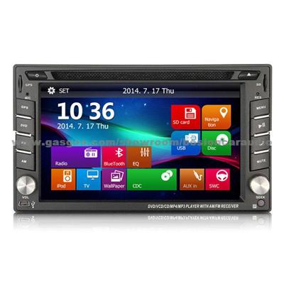 6.2 inch touch screen car multimedia player for most cars with GPS Bluetooth Radio SWC DVD VCD function