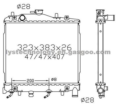 Auto Radiator For Ford Festiva 88-93 OEM No.:B302-15-200B/B302-15-200C/B399-15-200A