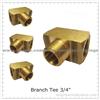Brass Branch Tee,3/4