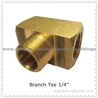 Brass Branch Tee,1/4