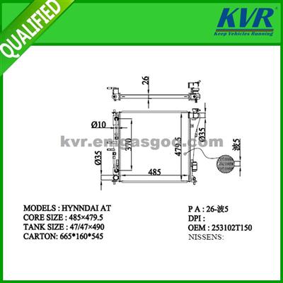 Brazed Aluminum Radiator FOR HYUNDAI OEM 253102T150