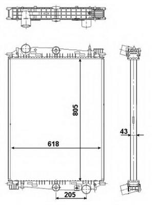 DAF 65CF(98-) 85CF(98-) F65(93-) F75(92-) Truck Radiator OEM 1281400/1628615/1628619 /1241580/1628515/1831441