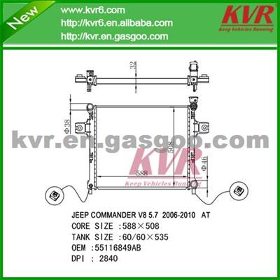 Water Cast Iron Radiator Kvr FOR JEEP CHEROKEE /C0MANDER C/A OEM 55116849AB