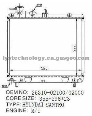 Auto Radiator For HYUNDAI ATOS 97 12V AT OEM:25310-02000/2531002150