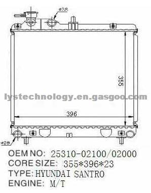 Auto Radiator For HYUNDAI ATOS 97 12V MT OEM:2531002000/2531002150