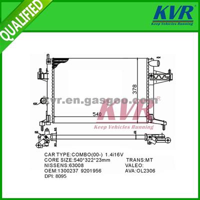 Auto Radiator FOR OPEL CORSA / TORNADO COMBO (00-) 1.4L 03-06 OEM 1300237/9201956