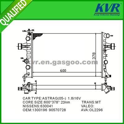 Car Radiator Price FOR OPEL G.M. ASTRA, ZAFIRA 1.6Lts 2.0Lts L4 SinAC M/T 00-04.. OEM 93277988