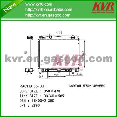 Aluminum Car Radiator FOR TOYOTA RACTIS 05- OEM 16400-21300