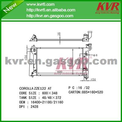 Aluminum Car Radiator FOR TOYOTA COROLLA Verso (_E12J_) 1.6 VVT-I OEM 1640021180/16400-0D230