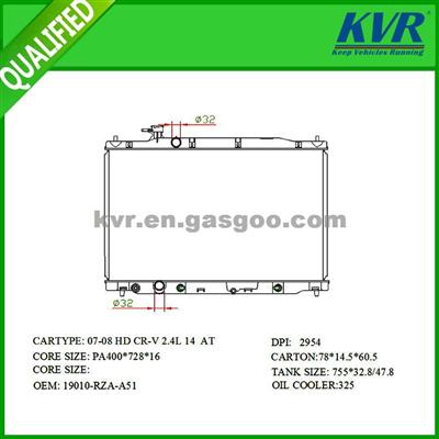 Brazed Car Radiator FOR HONDA- CR-V 2.4L 14 OEM 19010-RZA-A51