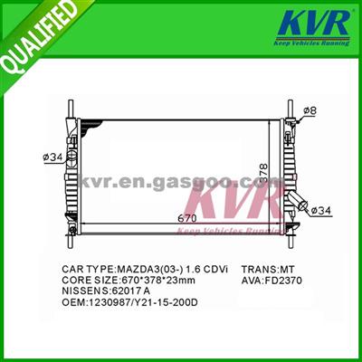 Racing Radiator FOR MAZDA MAZDA 3 04-11 OEM 1230987/Y21-15-200D