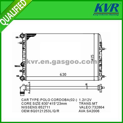 Oil Filled Radiator FOR VW POLO, LUPO, CROSS FOX OEM 6Q0121253Q/L/R