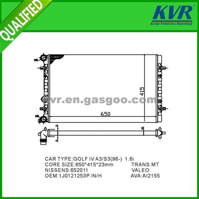 Auto Radiator FOR VW JETTA,GOLF AUDI A3, A4,TT/SEAT TOLEDO M/T 99-06 OEM 1J0121253P/N/H