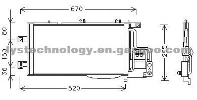 Auto A/C Condenser For Opel Corsa, Compo Tour(Diesel),OEM:1850093/93177423/13106020