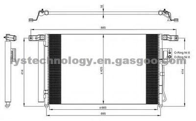 Auto Condenser For Nissan ,Car Air Conditioning Machine For HYUNDAI SANTAFE 07-09, OE:976062B000