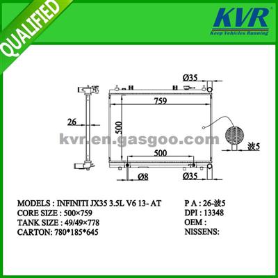 Cooling Radiator FOR NISSAN INFINITI JX35 3.5L V6 13-