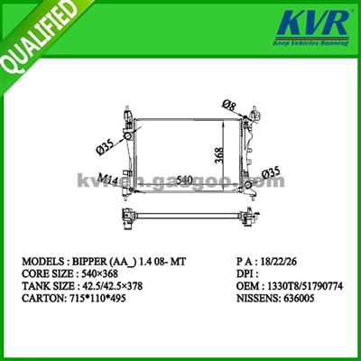 Radiator Manufacturer FOR OPEL BIPPER(AA_) 1.4 08- OEM 1330T8/51790774