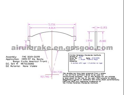 KIA MAZDA Break Pad D1199-8319