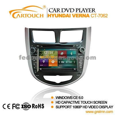 Capacitance Touch Screen Car Dvd Player Car Dvd Gps Car Audio System For Hyundai Verna