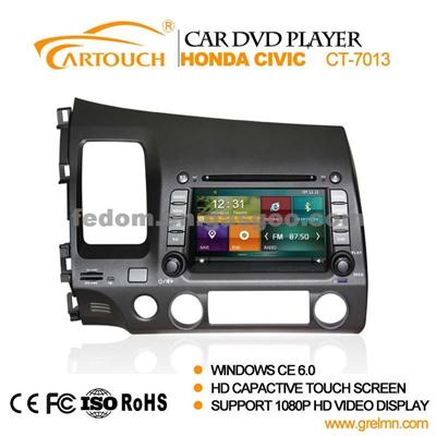 1080P Capacitance Touch Screen Car Dvd Player Car Dvd Gps Car Audio System For Honda Civic