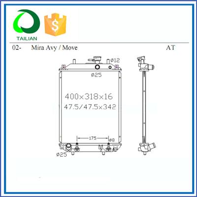 Auto Radiator 16400-B2030-000 DAIHATSU Steel Panel Radiator
