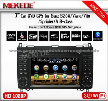 MTK800MHZ Daul Core Support1080P 7''Touch Screen Car Dvd For Benz B200 With Analog TV/Digital TV DVD Radio Gps Navigation